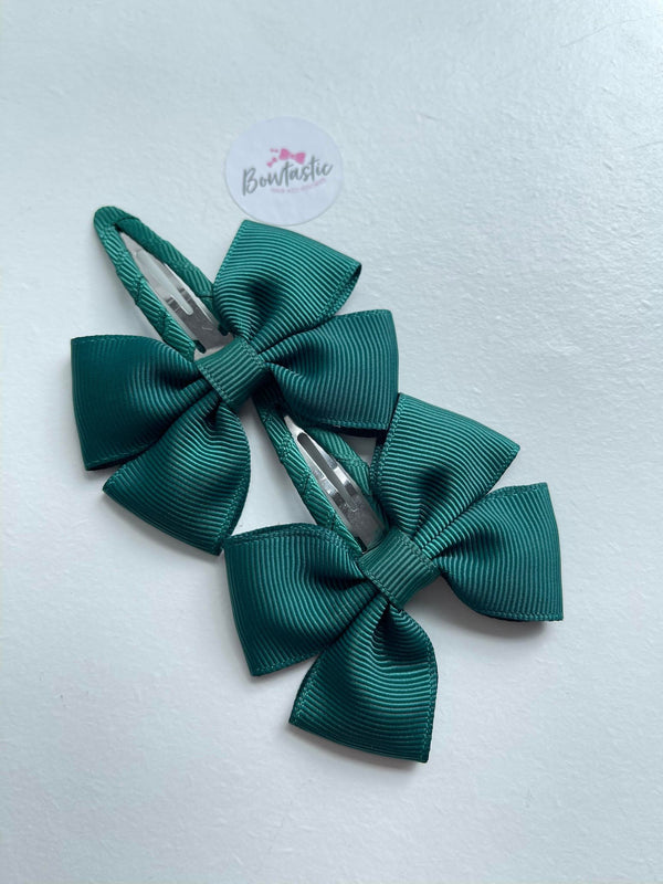 2.5 Inch Butterfly Snap Clips - Hunter Green - 2 Pack