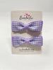 2.75 Inch Bows - Lilac & Lilac Gingham - 2 Pack