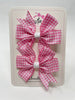 3 Inch Pinwheel Bow - Pink Gingham - 2 Pack