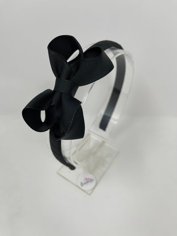 3 Inch Bow Alice Band - Black