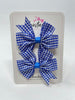 3 Inch Pinwheel Bow - Royal Blue Gingham - 2 Pack