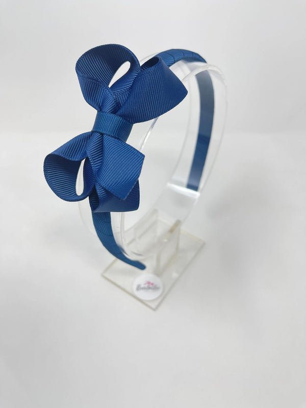 3 Inch Bow Alice Band - Light Navy