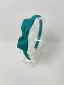 3 Inch Flat Bow Alice Band - Jade Green