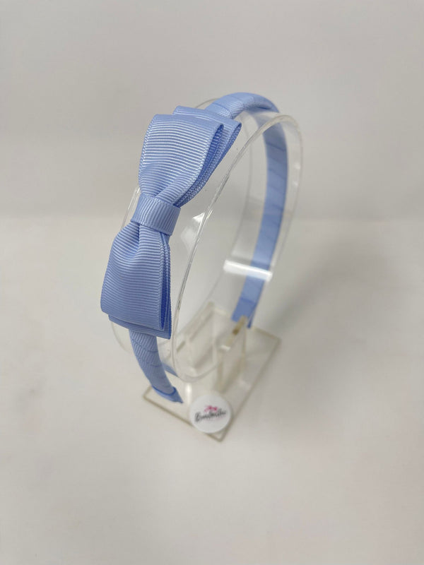 3 Inch Flat Bow Alice Band - Bluebell