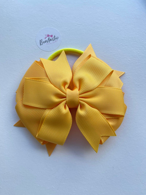 4 Inch 3 Layer Bow Bobble - Yellow Gold