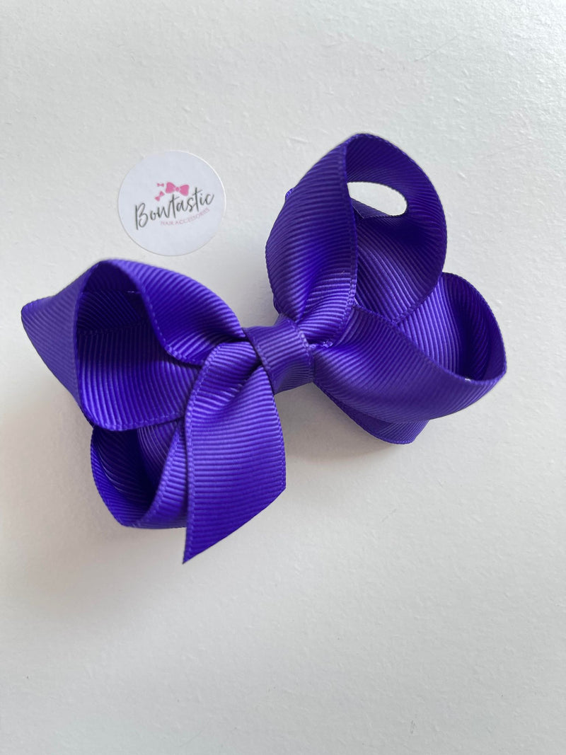 3.5 Inch 2 Layer Bow - Regal Purple