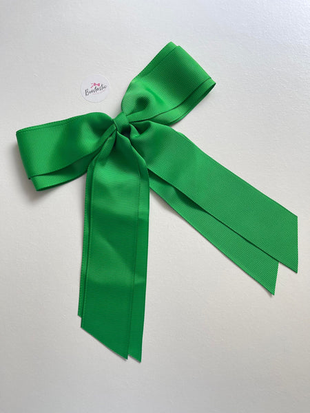 7 Inch XL Tail Bow - Emerald Green