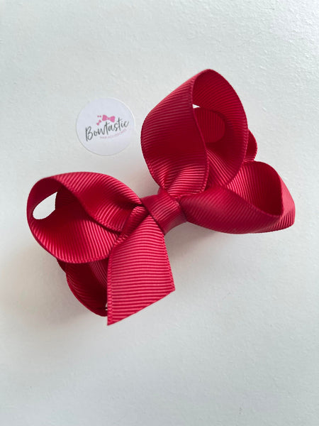 3.5 Inch 2 Layer Bow - Scarlet Red