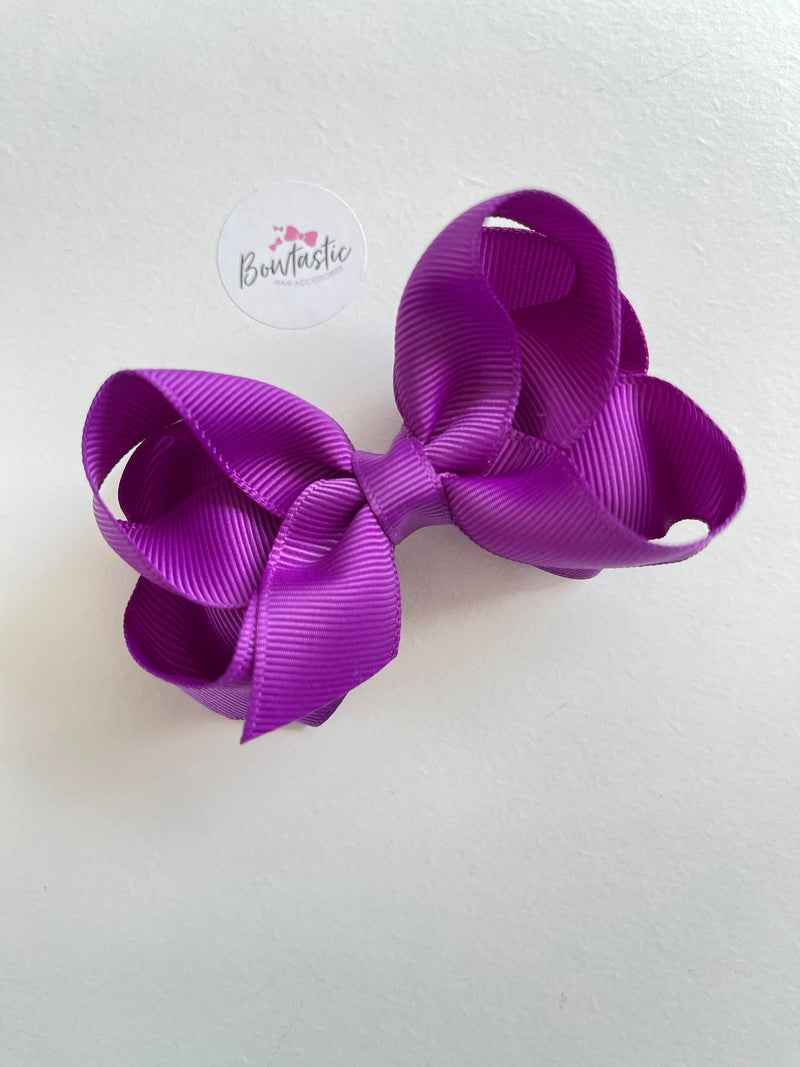 3.5 Inch 2 Layer Bow - Ultra Violet