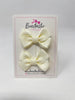 2 Inch Flat Bows Style 2 - Antique White - 2 Pack