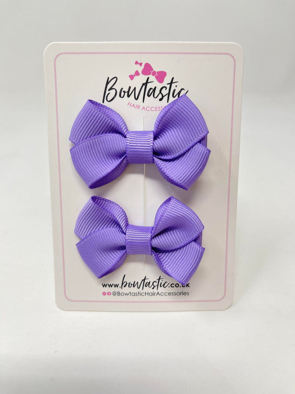 2 Inch Flat Bows Style 2 - Hyacinth - 2 Pack
