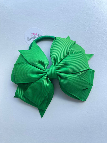 4 Inch 3 Layer Bow Bobble - Emerald Green