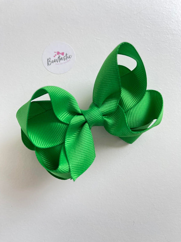 3.5 Inch 2 Layer Bow - Emerald Green