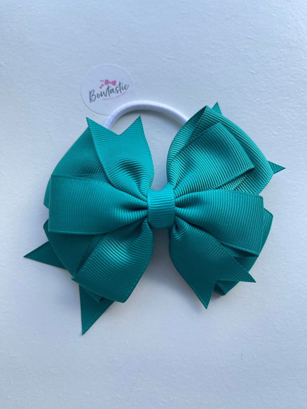 4 Inch 3 Layer Bow Bobble - Jade Green