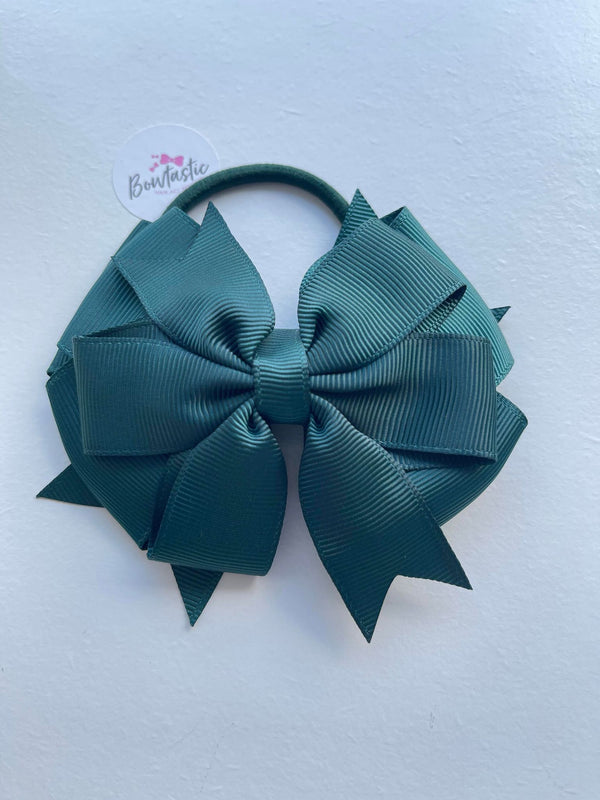 4 Inch 3 Layer Bow Bobble - Spruce