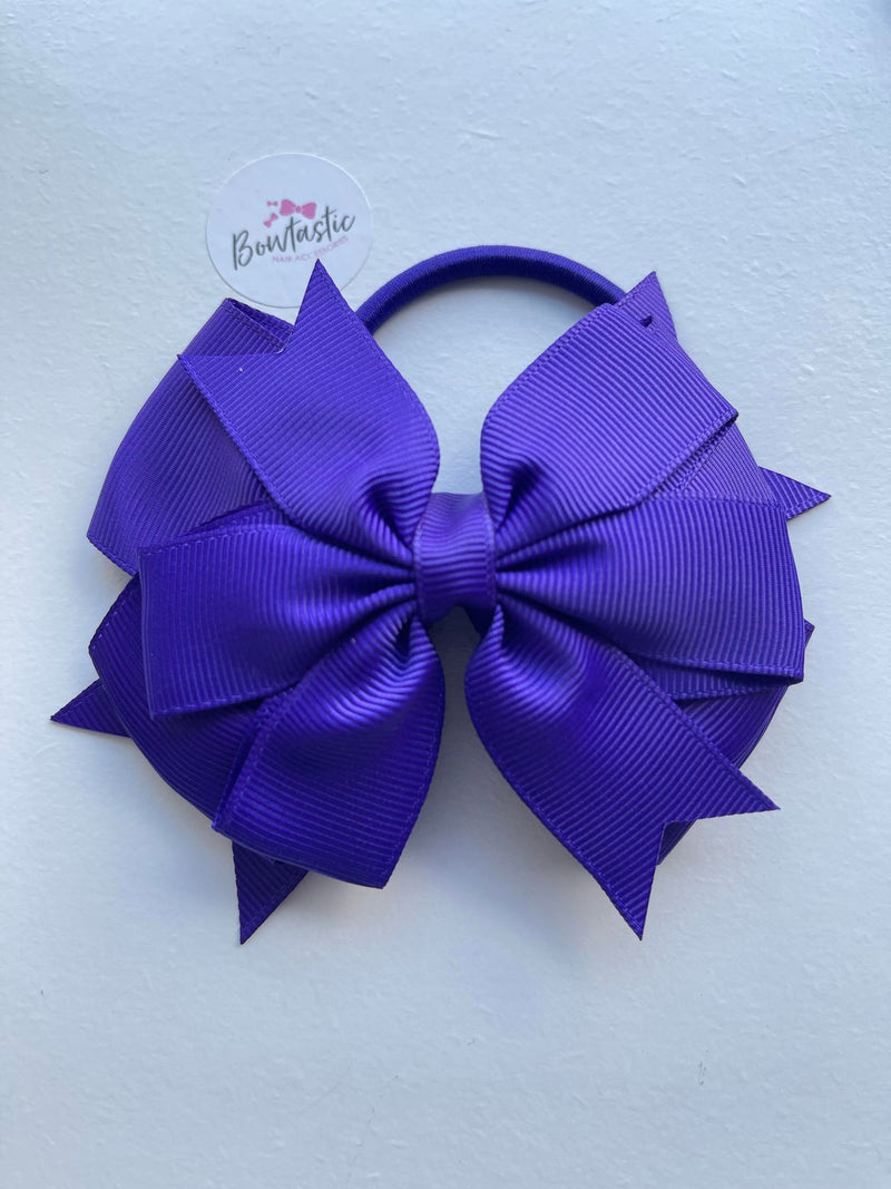 4 Inch 3 Layer Bow Bobble - Regal Purple