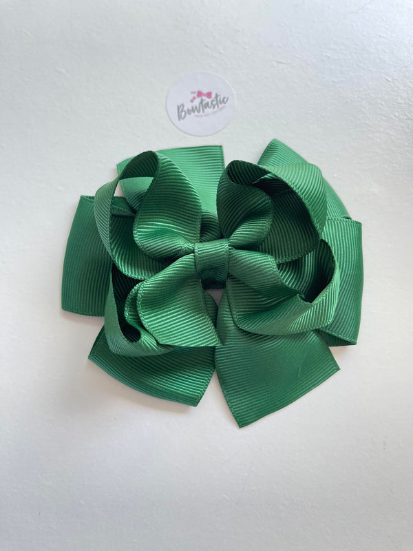 3.75 Inch Double Bow Style 2 - Forest Green
