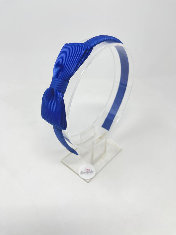 3 Inch Flat Bow Alice Band - Cobalt