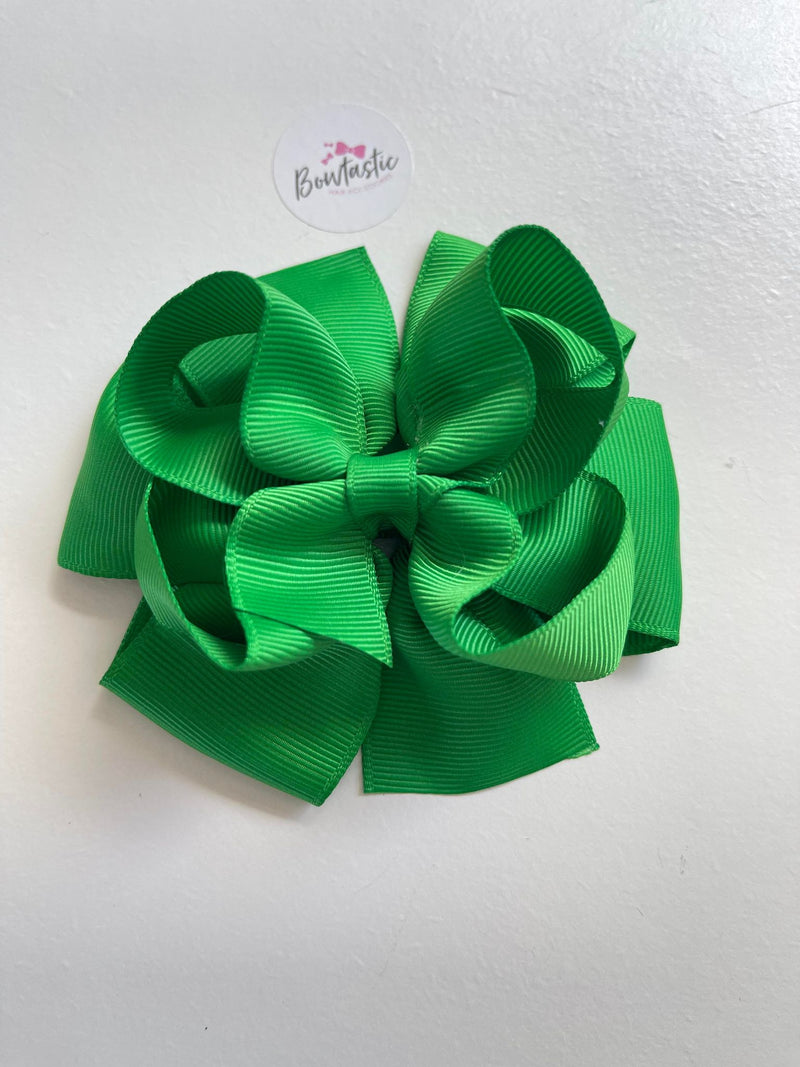 3.75 Inch Double Bow Style 2 - Emerald Green