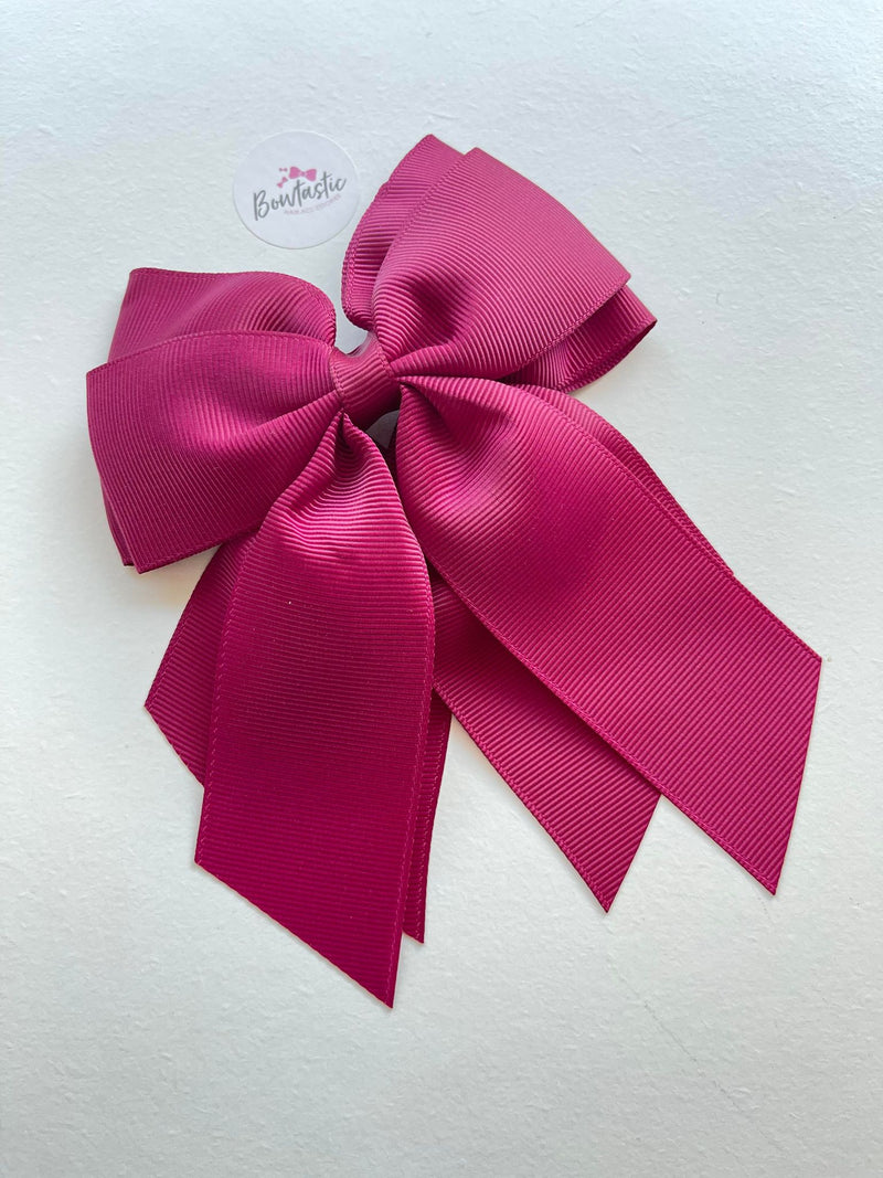 4.5 Inch 2 Layer Tail Bow - Wine