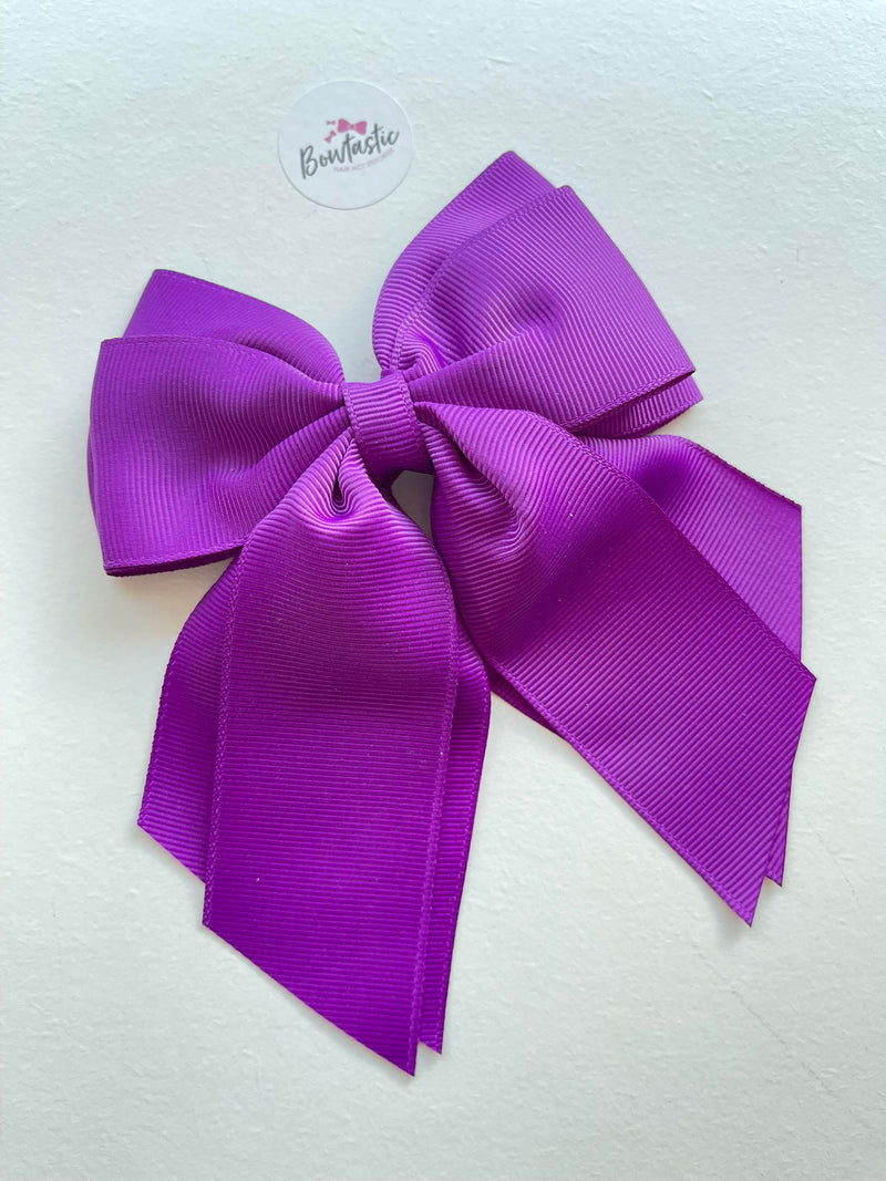 4.5 Inch 2 Layer Tail Bow - Ultra Violet