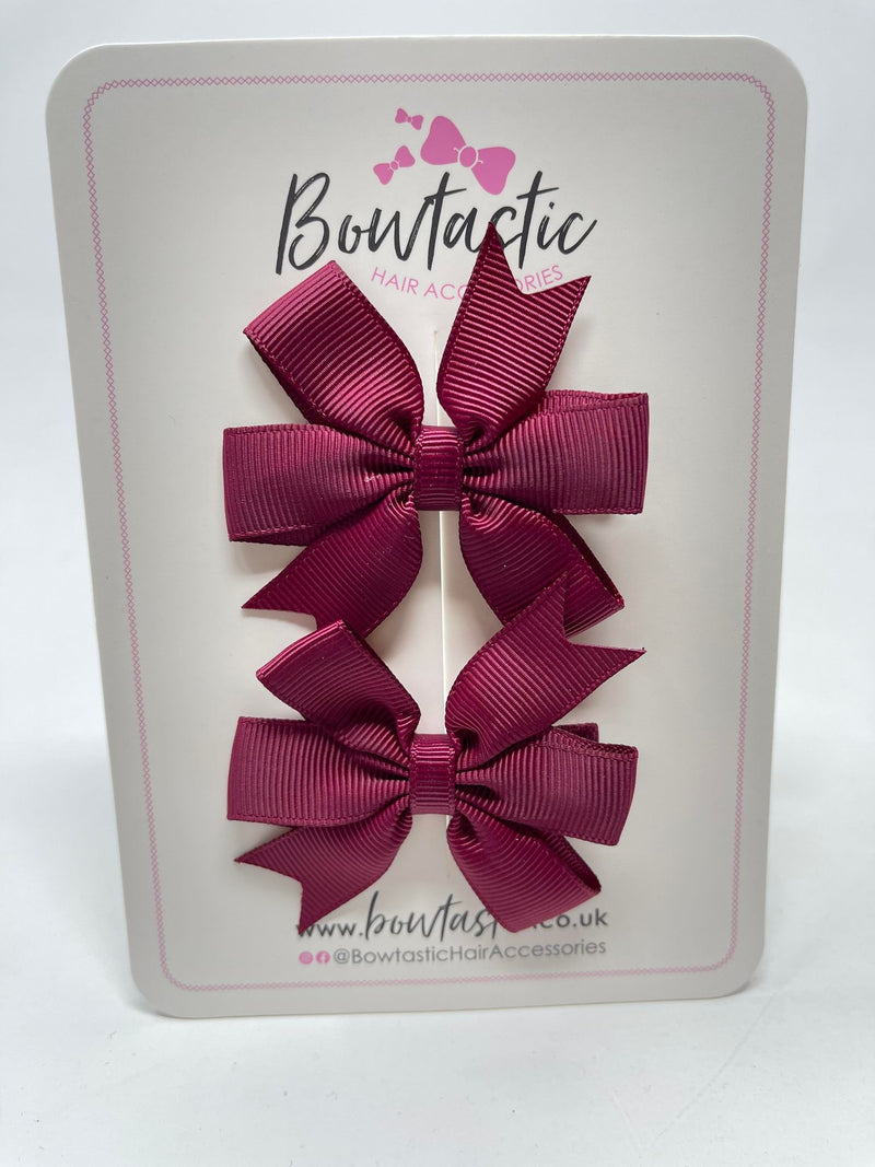 2.75 Inch Pinwheel Bow - Wine - 2 Pack