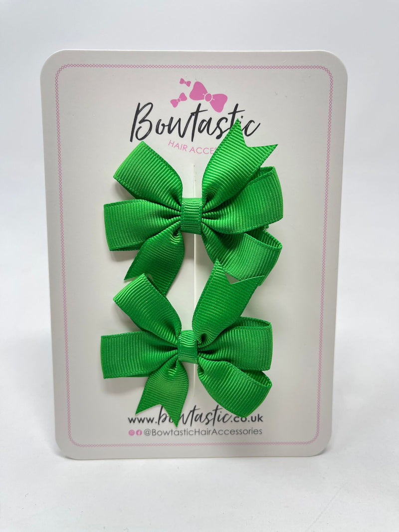 2.75 Inch Pinwheel Bow - Emerald Green - 2 Pack