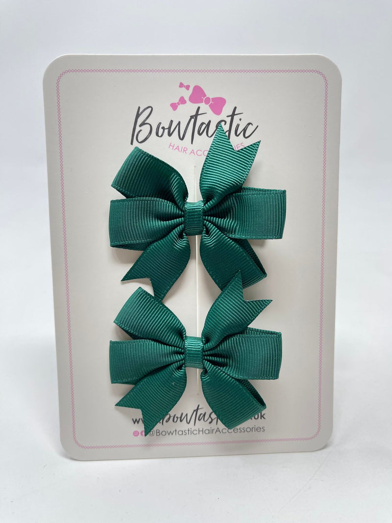 2.75 Inch Pinwheel Bow - Hunter Green - 2 Pack