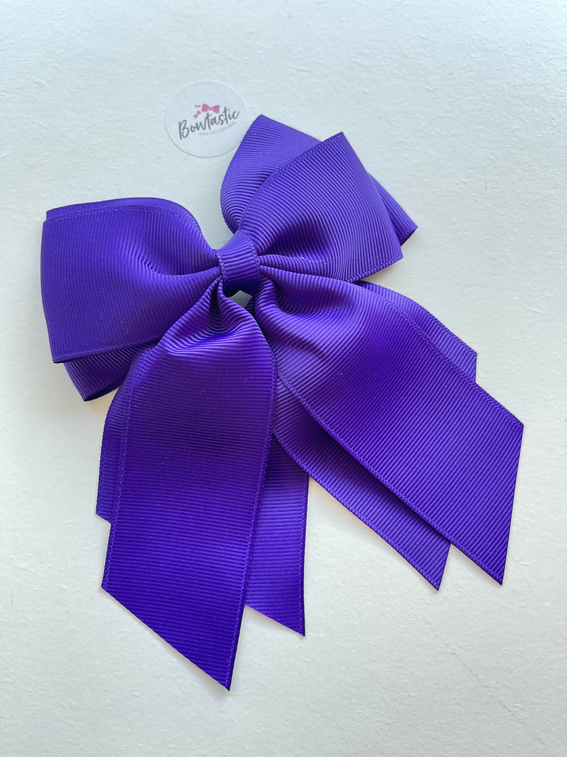 4.5 Inch 2 Layer Tail Bow - Regal Purple