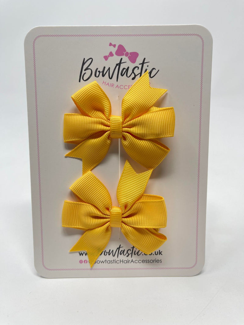 2.75 Inch Pinwheel Bow - Yellow Gold - 2 Pack