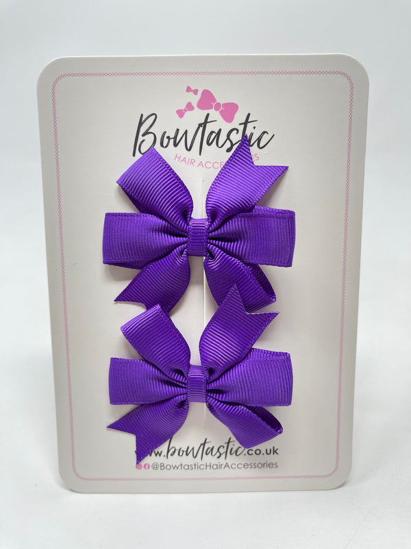 2.75 Inch Pinwheel Bow - Regal Purple - 2 Pack