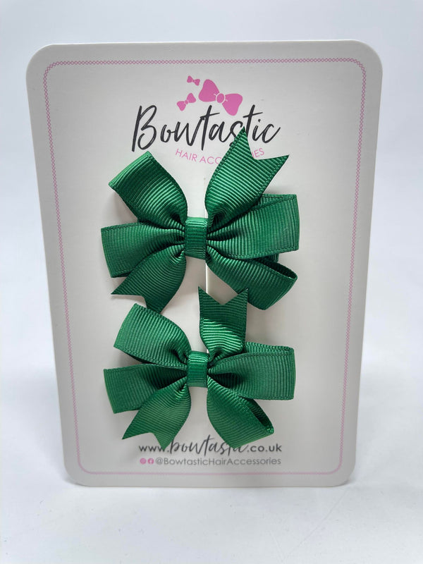 2.75 Inch Pinwheel Bow - Forest Green - 2 Pack