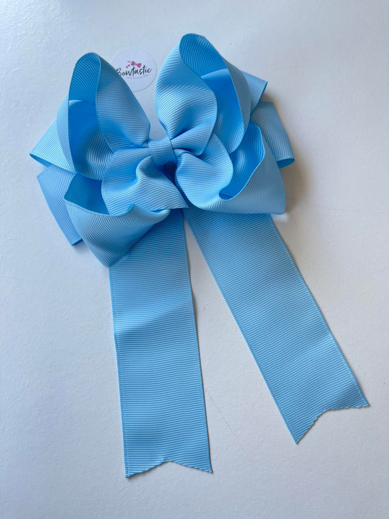 4.5 Inch Tail Bow - Blue Topaz