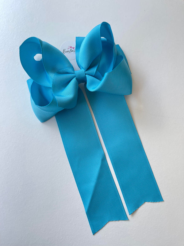 4.5 Inch Tail Bow - Turquoise