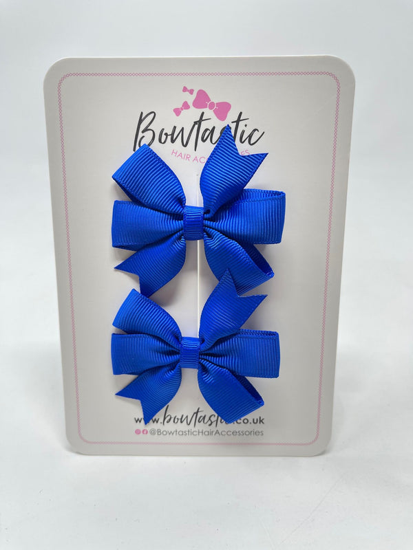 2.75 Inch Pinwheel Bow - Electric Blue - 2 Pack