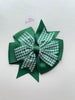 4 Inch Double Pinwheel Bobble - Forest Green & Green Gingham