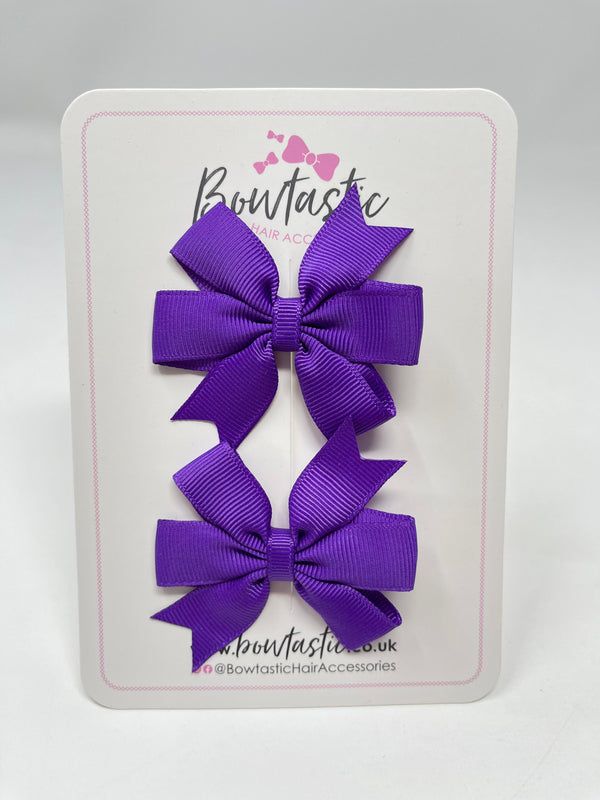 2.75 Inch Pinwheel Bow - Purple - 2 Pack