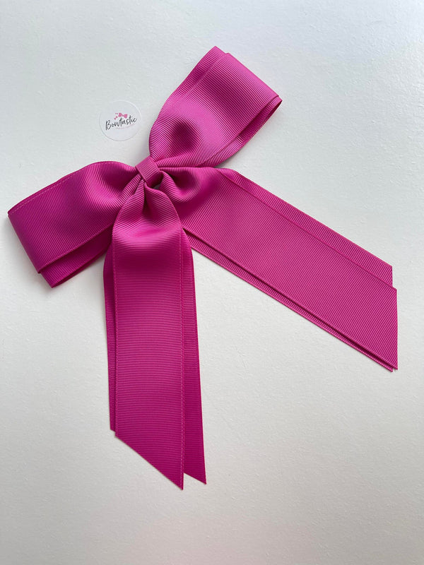 7 Inch XL Tail Bow - Raspberry Rose