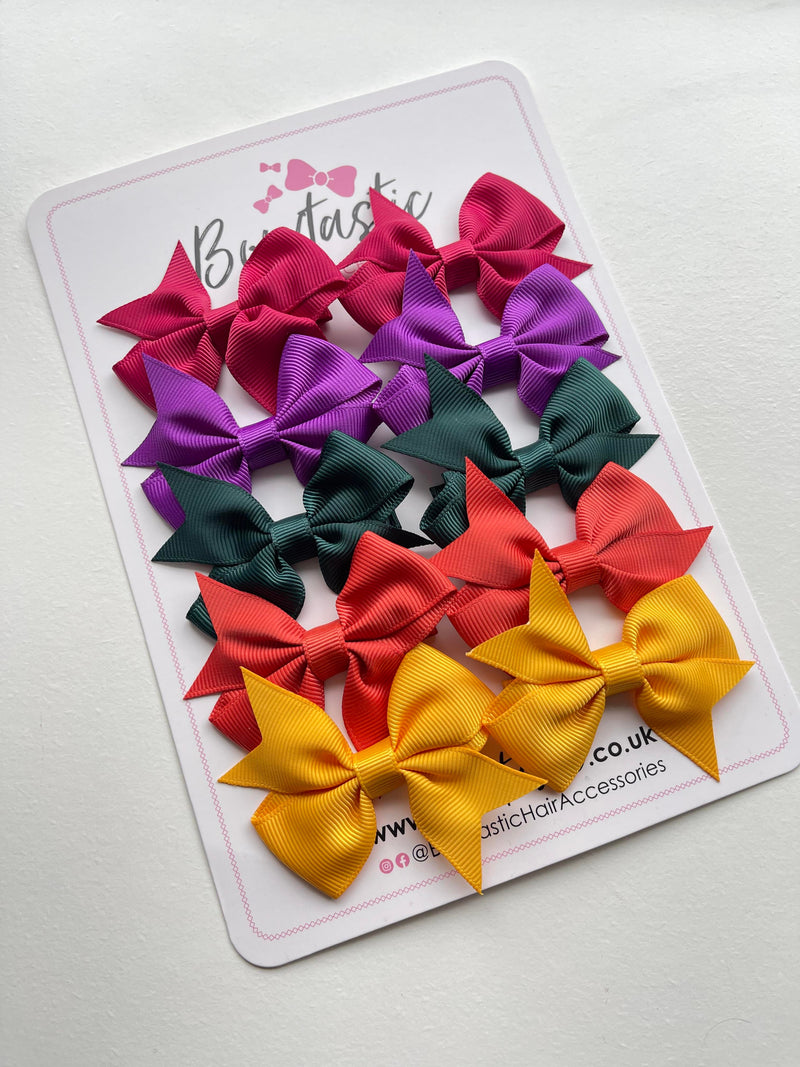 Bow Set - 2.5 Inch - Beauty, Purple, Spruce, Autumn Orange, Dandelion - 10 Pack