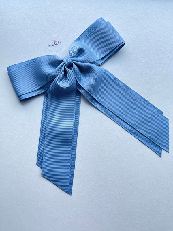 7 Inch XL Tail Bow - French Blue