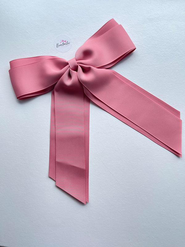 7 Inch XL Tail Bow - Dusty Rose