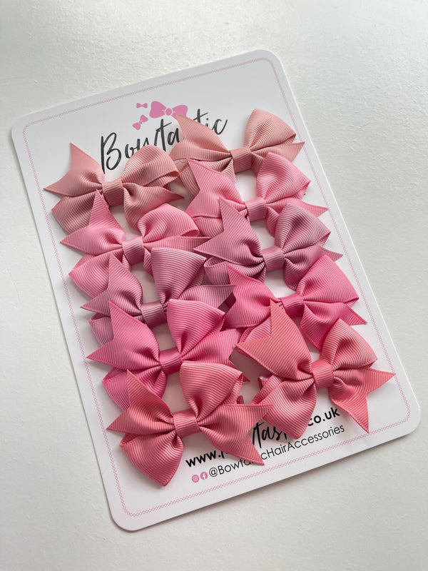 Bow Set - 2.5 Inch - Autumn Pinks - 10 Pack