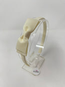 3 Inch Flat Bow Alice Band - Antique White