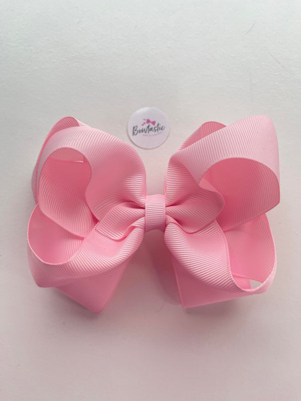 5 Inch Double Bow - Pearl Pink
