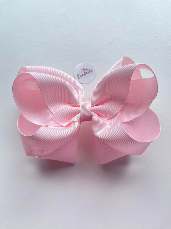 5 Inch Double Bow - Powder Pink
