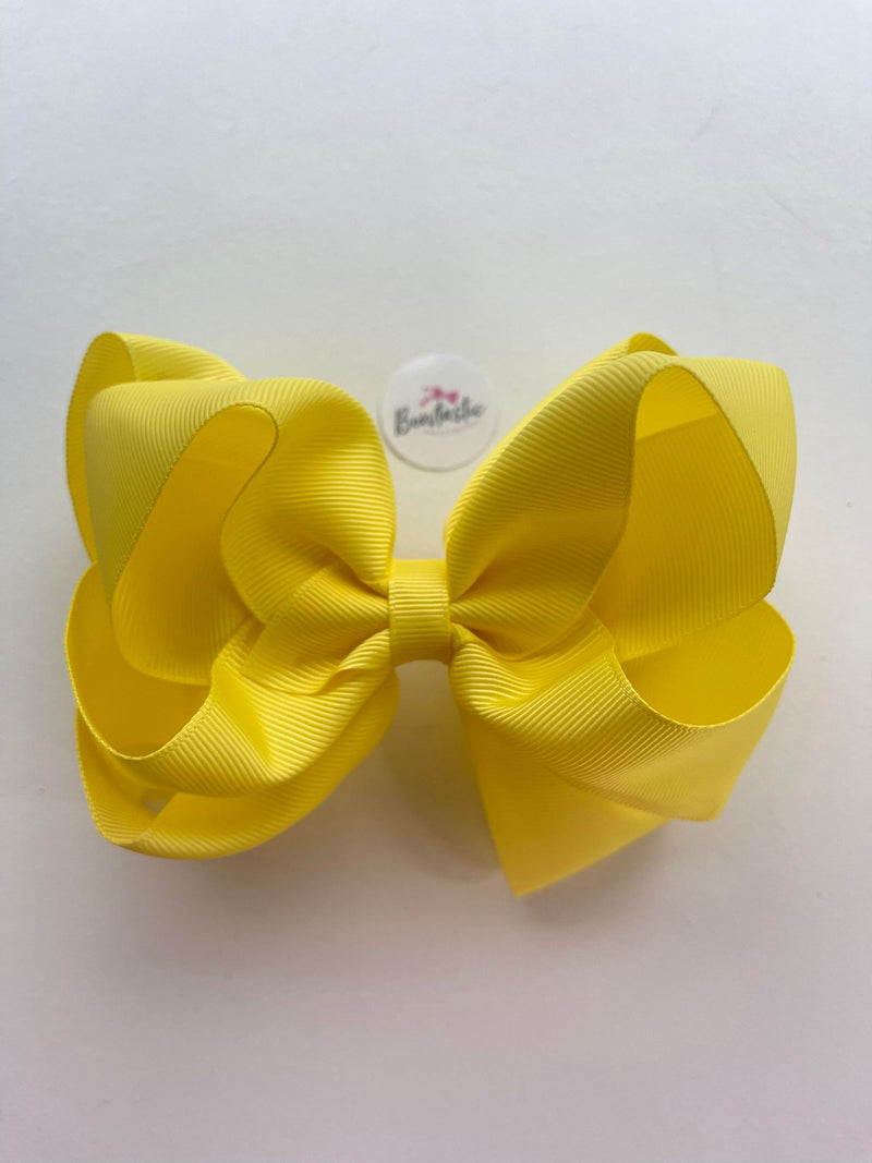 5 Inch Double Bow - Lemon