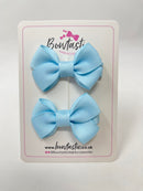 2 Inch Flat Bows Style 2 - Light Blue - 2 Pack