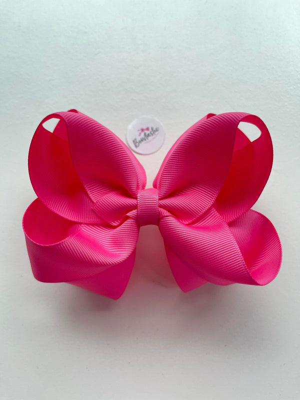 5 Inch Double Bow - Hot Pink