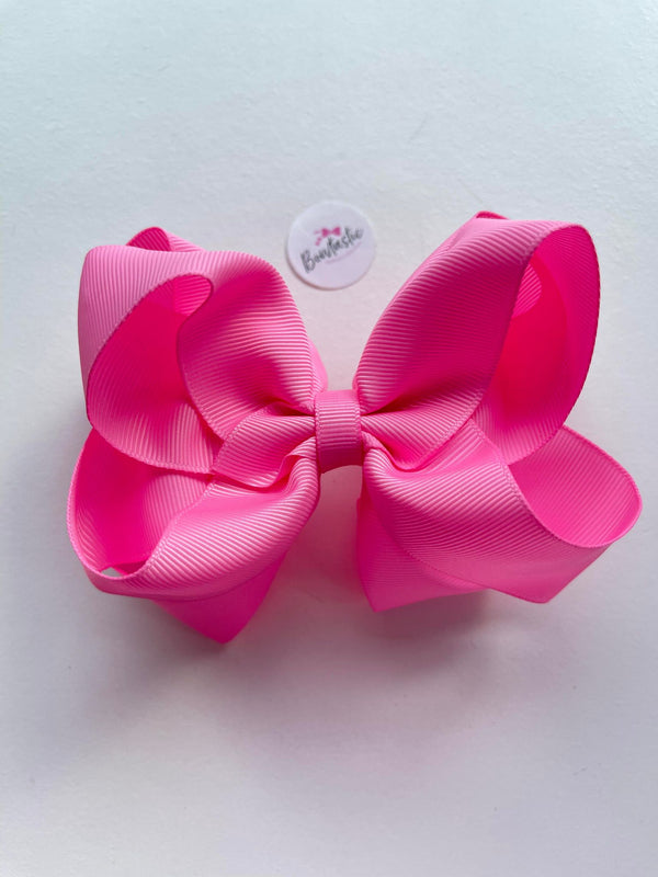 5 Inch Double Bow - Geranium Pink