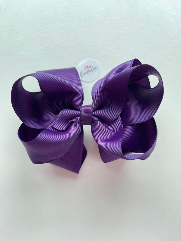 5 Inch Double Bow - Plum